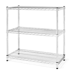 12"d x 34"h Chrome Wire Shelving w/ 3 Shelves