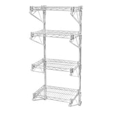 12"d Wall-Mounted Wire Shelving w/ 4 Shelves