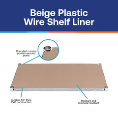 12"d Plastic Wire Shelf Liners 2-Pack - Beige