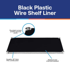 14"d Plastic Wire Shelf Liners 2-Pack - Black