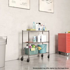 18"d 3-Shelf Chrome Wire Utility Carts