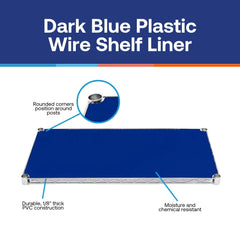 12"d Plastic Wire Shelf Liners 2-Pack - Dark Blue