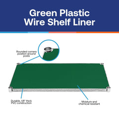 12"d Plastic Wire Shelf Liners 2-Pack - Green