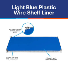 12"d Plastic Wire Shelf Liners 2-Pack - Light Blue