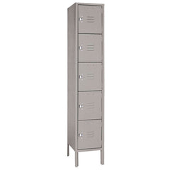 15"d x 15"w x 66"h 5-Tier Steel Lockers - Gray