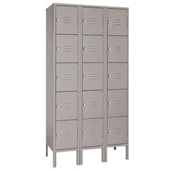15"d x 12"w x 66"h 5-Tier Steel Lockers - Gray
