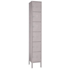15"d x 12"w x 78"h 6-Tier Steel Lockers - Gray