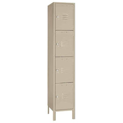 15"d x 12"w x 78"h 4-Tier Steel Lockers - Tan