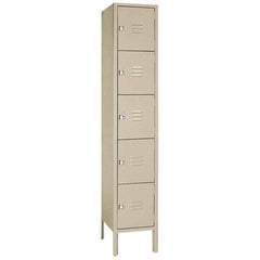 15"d x 15"w x 66"h 5-Tier Steel Lockers - Tan