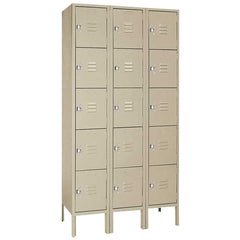 15"d x 15"w x 66"h 5-Tier Steel Lockers - Tan
