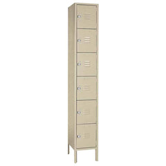 12"d x 12"w x 78"h 6-Tier Steel Lockers - Tan