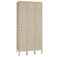 15"d x 12"w x 66"h Single Tier Steel Lockers - Tan