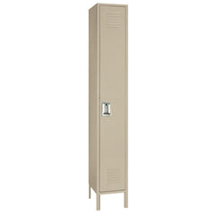 15"d x 12"w x 66"h Single Tier Steel Lockers - Tan