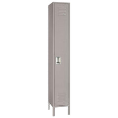 15"d x 12"w x 66"h Single Tier Steel Lockers - Gray