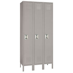 12"d x 12"w x 78"h Single Tier Steel Lockers - Gray