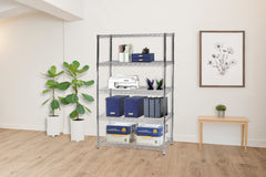 12"d x 48"w Chrome Wire Shelving w/ 5 Shelves