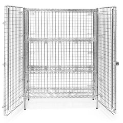 18"d Chrome Wire Security Cages with 2 Adjustable Shelves