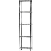 10"d x 18"w Chrome Wire Shelving w/ 5 Shelves