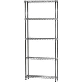 10"d x 30"w Chrome Wire Shelving w/ 5 Shelves
