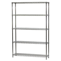 12"d x 54"w Chrome Wire Shelving w/ 5 Shelves