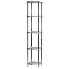 14"d x 14"w Chrome Wire Shelving w/ 5 Shelves