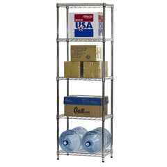 14"d x 24"w Chrome Wire Shelving w/ 5 Shelves
