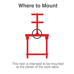 12"d x 34"h TableWorx Work Table Risers w/ Cantilevered Stainless Steel Solid Shelves - Center Mount