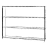 12"d x 60"w Chrome Wire Shelving w/ 4 Shelves