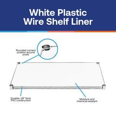 12"d Plastic Wire Shelf Liners 2-Pack - White