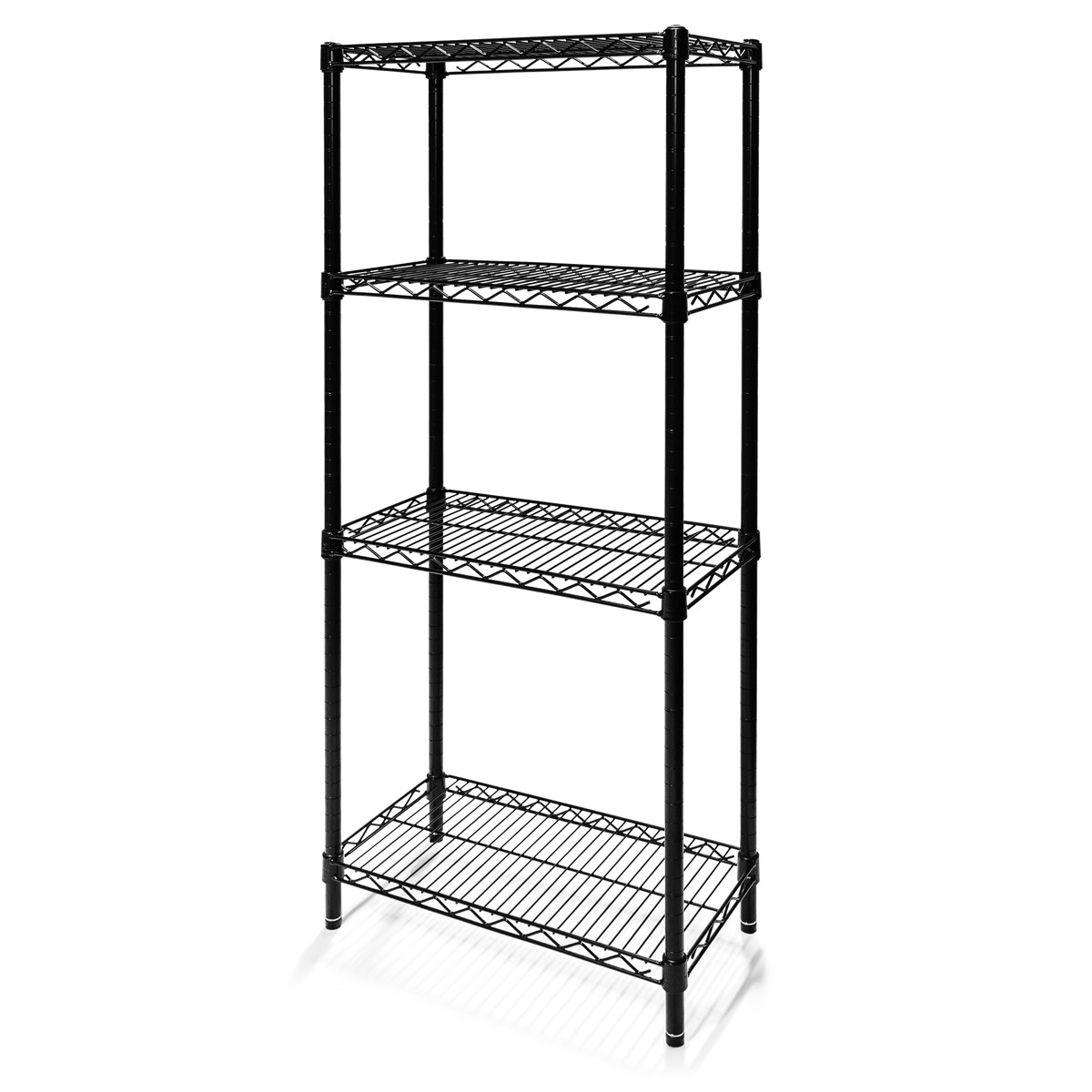 12"d x 72"h Black Wire Shelving w/ 4 Shelves