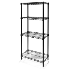 12"d x 54"h Black Wire Shelving w/ 4 Shelves