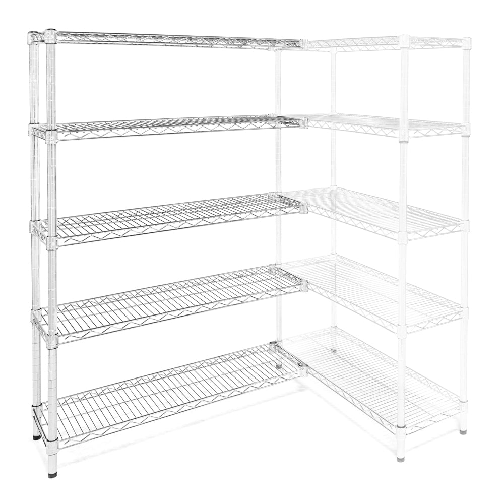 12"d x 42"w Wire Shelving Add-Ons w/ 5 Shelves