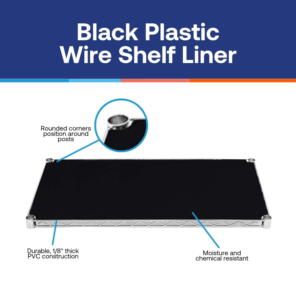 12"d Plastic Wire Shelf Liners 2-Pack - Black