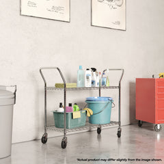 18"d 2-Shelf Chrome Wire Utility Carts
