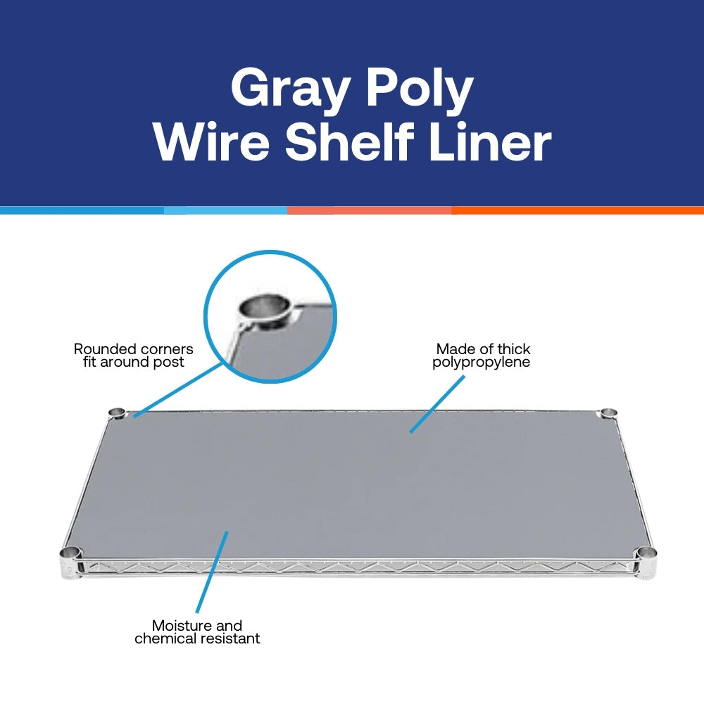 18"d Gray Poly Liners - 4-Pack