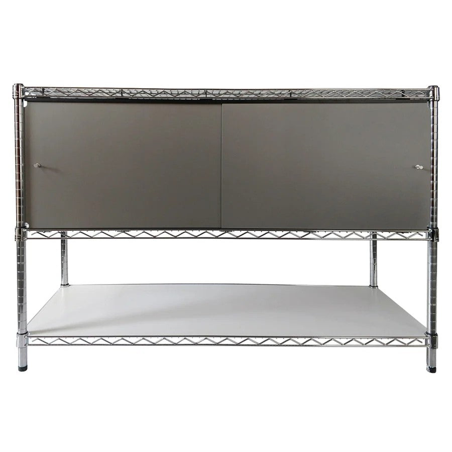 14"d x 48"w x 18"h Sliding Door Wire Shelving Enclosures