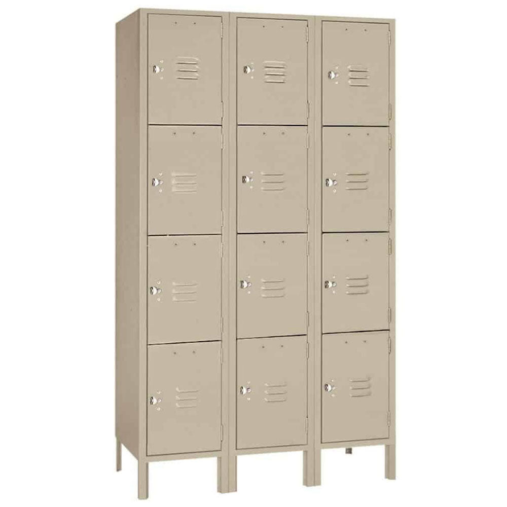 15"d x 12"w x 78"h 4-Tier Steel Lockers - Tan
