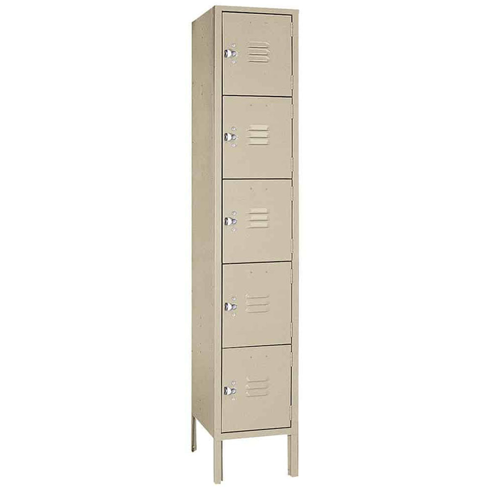 15"d x 15"w x 66"h 5-Tier Steel Lockers - Tan