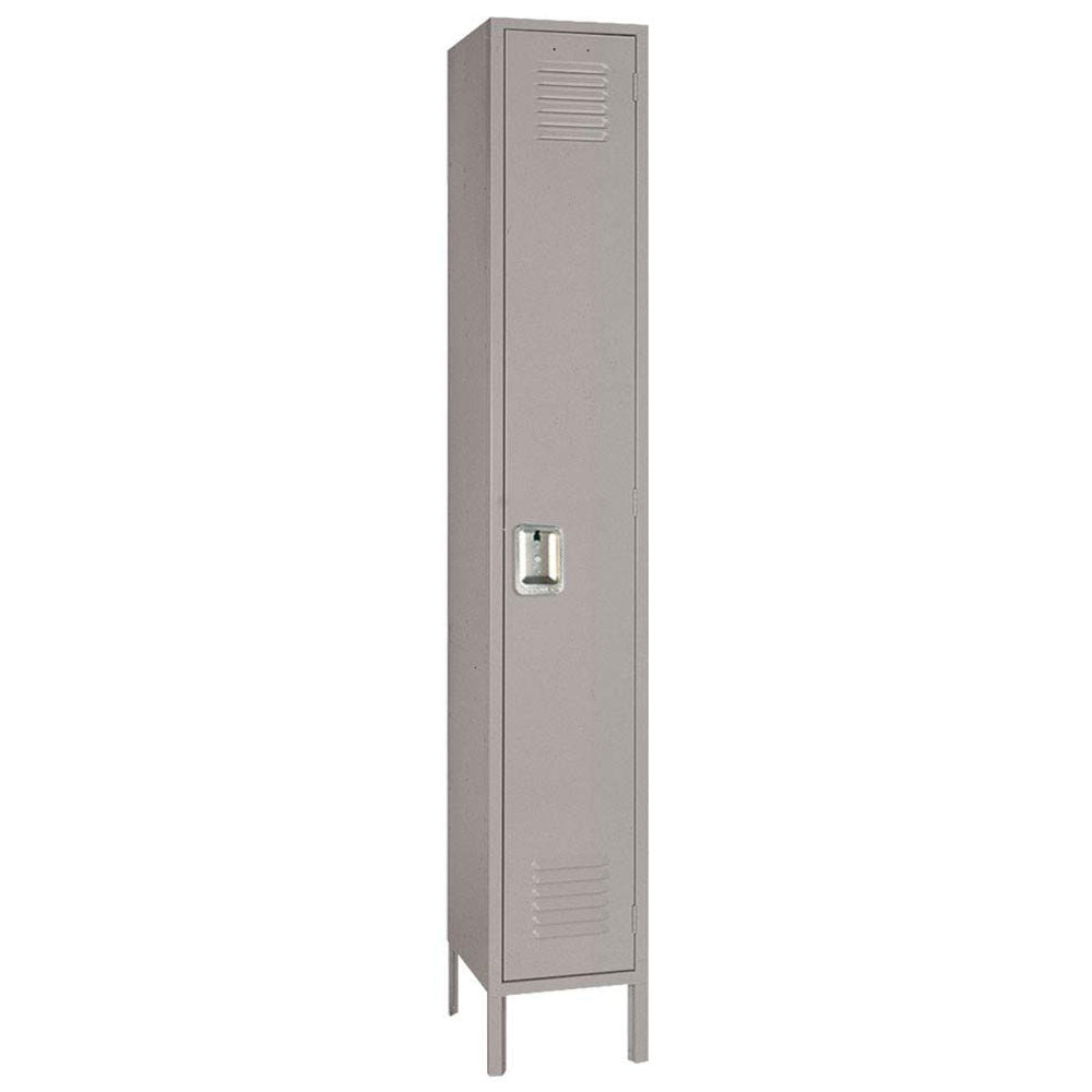 15"d x 12"w x 78"h Single Tier Steel Lockers - Gray