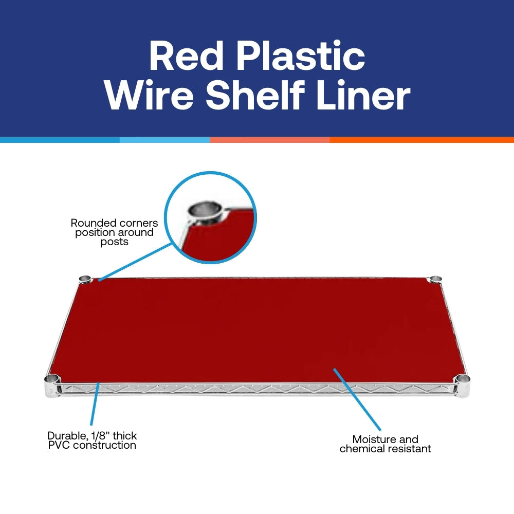 14"d Plastic Wire Shelf Liners 2-Pack - Red