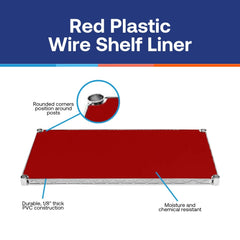 10"d Plastic Wire Shelf Liners 2-Pack - Red