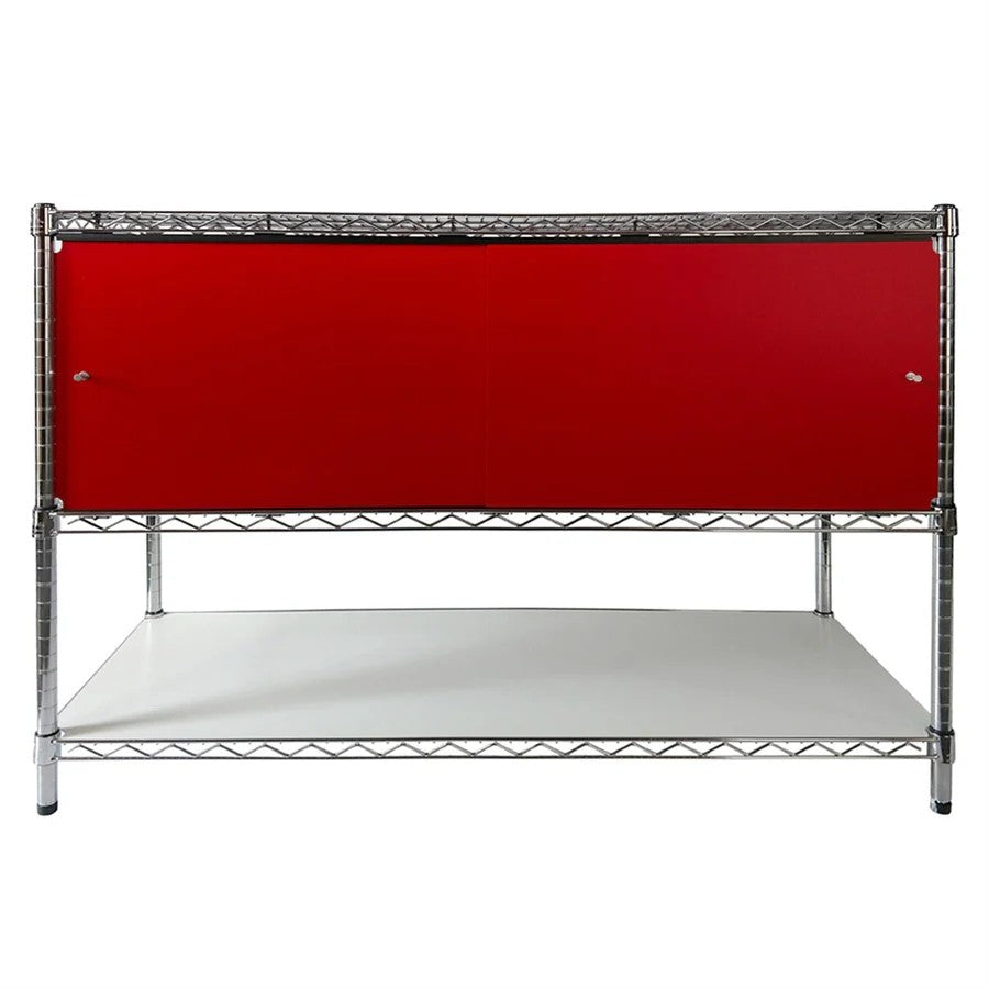14"d x 48"w x 13"h Sliding Door Wire Shelving Enclosures