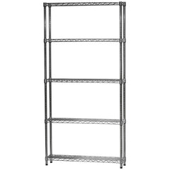 10"d x 36"w Chrome Wire Shelving w/ 5 Shelves
