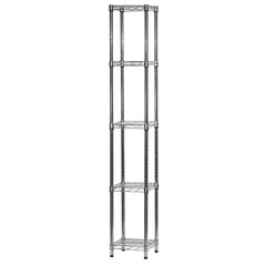 12"d x 12"w Chrome Wire Shelving w/ 5 Shelves