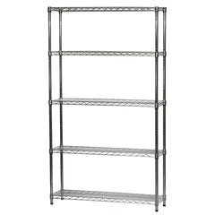 12"d x 42"w Chrome Wire Shelving w/ 5 Shelves