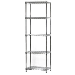 14"d x 24"w Chrome Wire Shelving w/ 5 Shelves