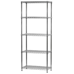 14"d x 30"w Chrome Wire Shelving w/ 5 Shelves