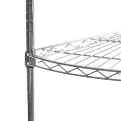 18"d Chrome Wire Radius Corner Unit w/ 4 Shelves