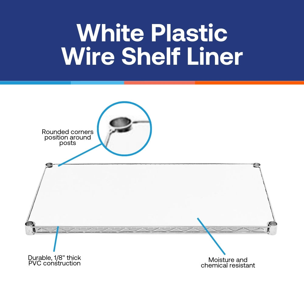 14"d Plastic Wire Shelf Liners 2-Pack - White