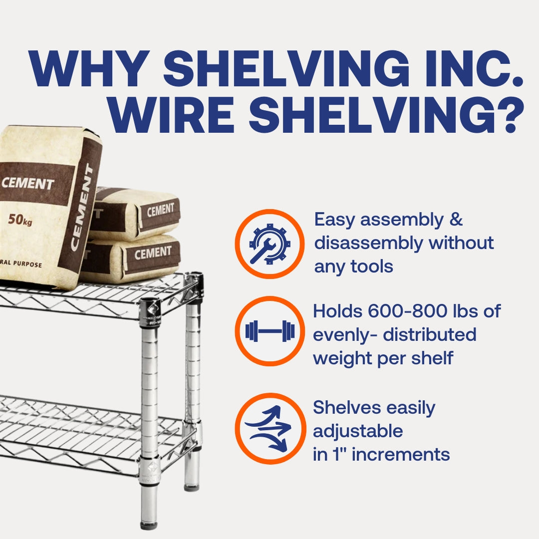 18"d Chrome Wire Security Cages with 2 Adjustable Shelves